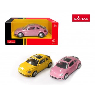 Kovové auto 1:43 Volkswagen Beetle ružové RASTAR