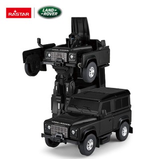 Kovové auto/robot 2v1 1:32 Land Rover Defender čierny RASTAR