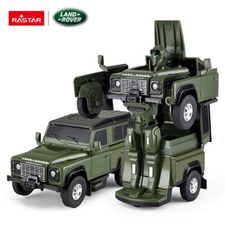 Kovové auto/robot 2v1 1:32 Land Rover Defender zelený RASTAR