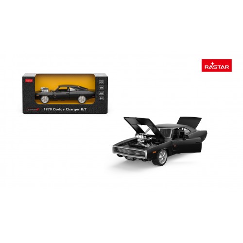 Kovové auto 1:36 1970 Dodge Charger R/T čierne RASTAR