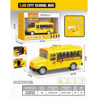 Žltý školský autobus so svetlami a zvukmi