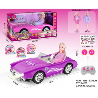 Ružové RC auto + bábika