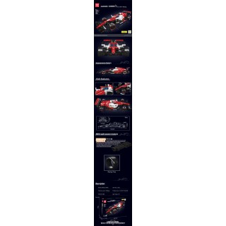 Sada kociek športového auta Formula Red, 1226 dielikov.