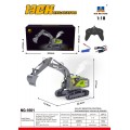 R/C bager zelený/sivý s funkciou dymu 1:18