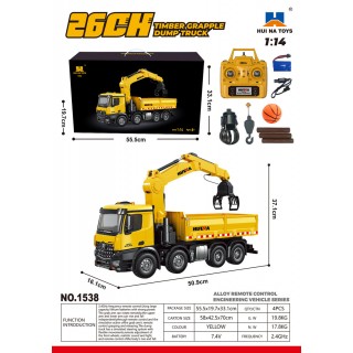 R/C Truck s HDS žltým 1:14 + príslušenstvo