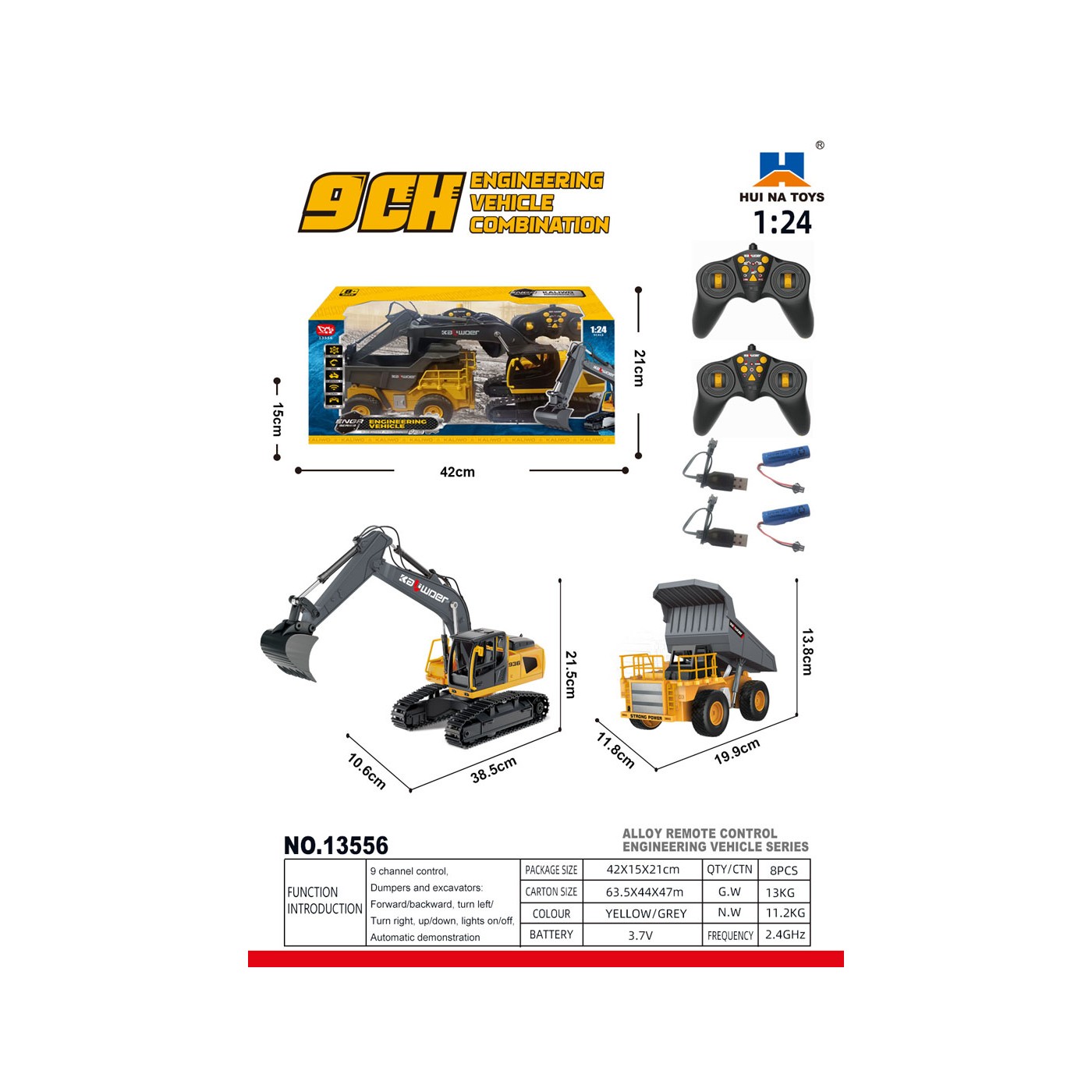 R/C bager + sklápač 1:24