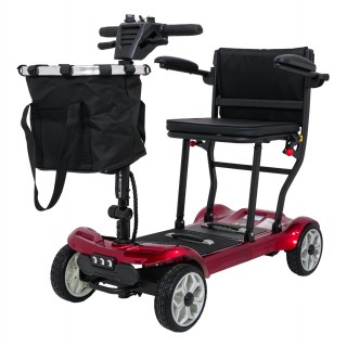 Elektrická kolobežka EasyGo Red so štyrmi kolesami pre seniorov
