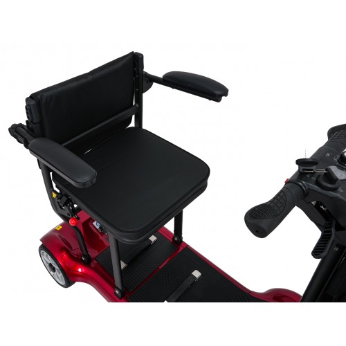 Elektrická kolobežka EasyGo Red so štyrmi kolesami pre seniorov