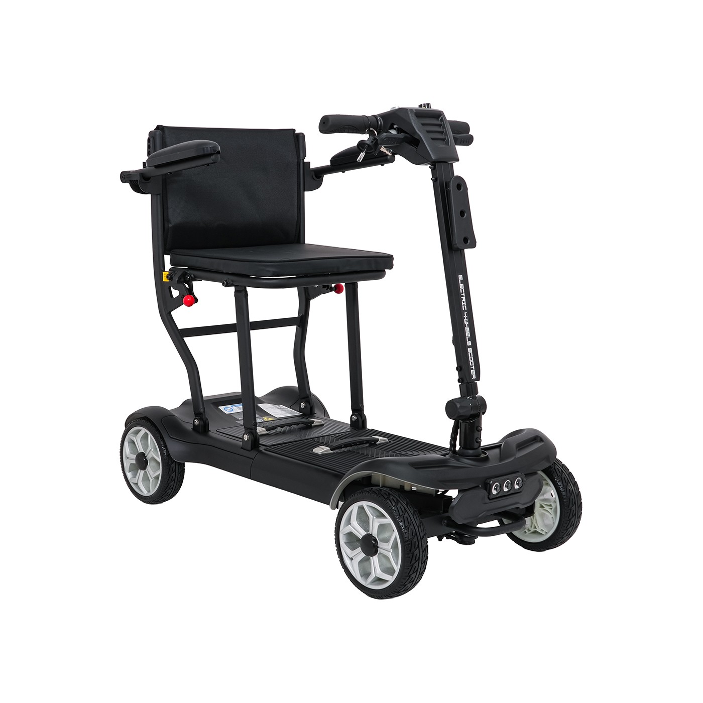 Elektrická kolobežka EasyGo Black so štyrmi kolesami pre seniorov