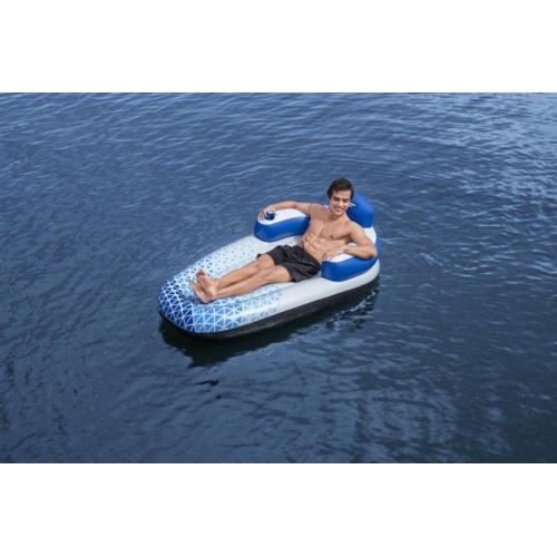 Nafukovací Matrac na plávanie Indigo Wave BESTWAY 183x97cm + Nafukovacia opierka + Miesto na nápoj