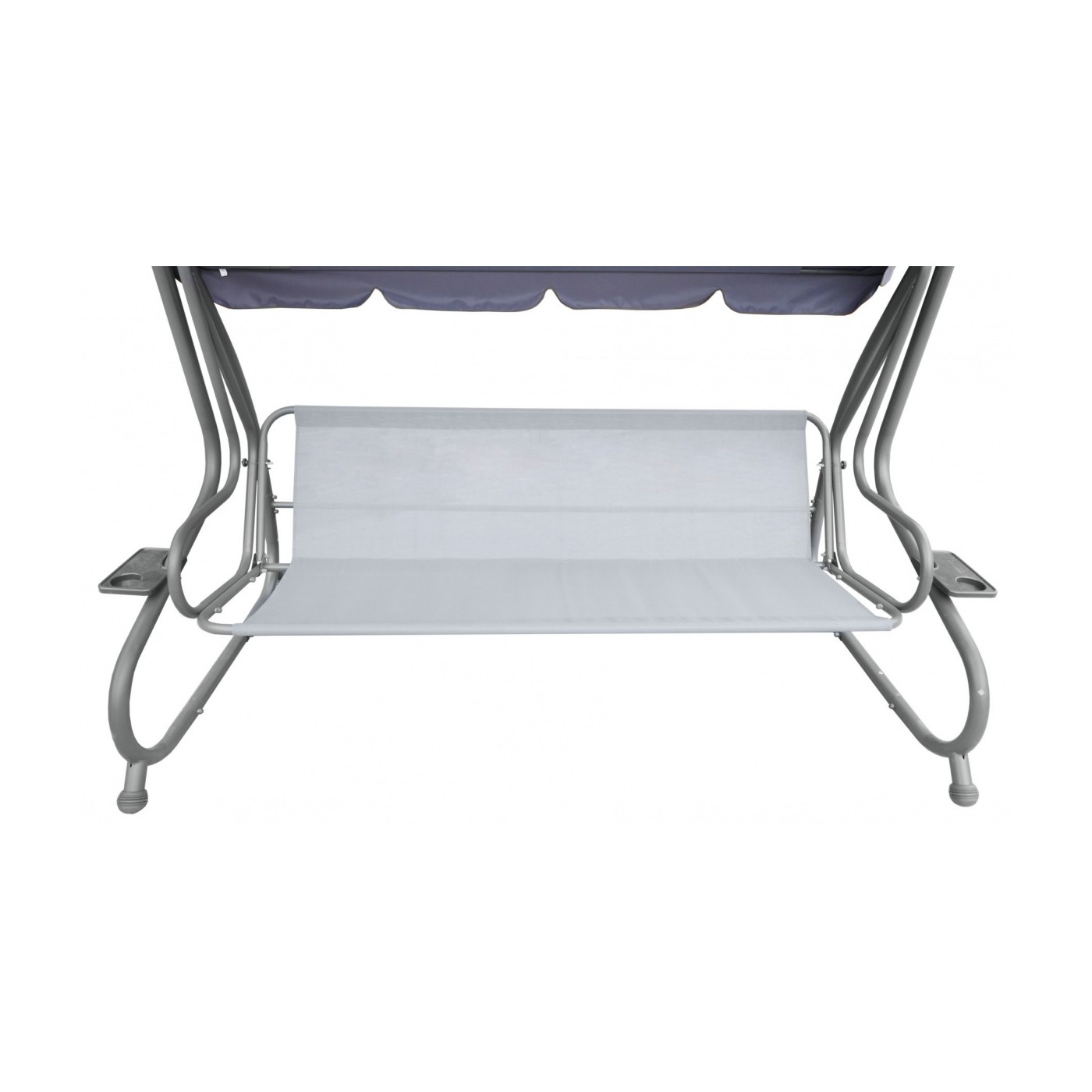 Veľká Záhradná hojdačka 4-os.Sivá + Textil + Strecha + Nastaviteľné sedadlo + 4 Vankúše