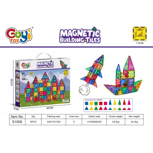 Sada magnetických blokov 100 ks.