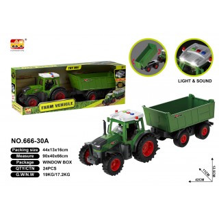 Traktor s prívesom so svetelnými a zvukovými funkciami