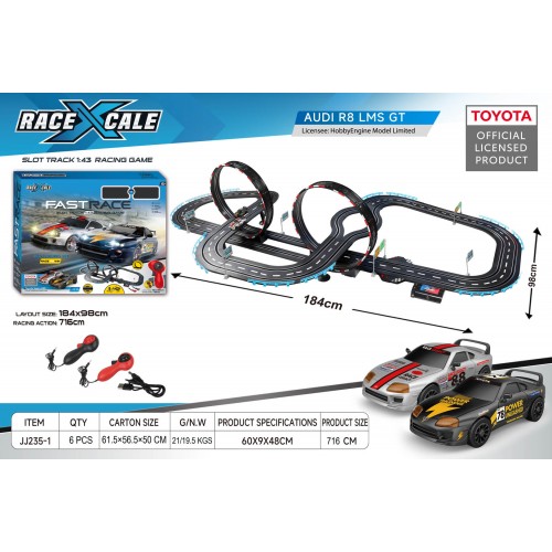 R/C TOYOTA Pretekárska dráha 1:43 - 184x98 cm