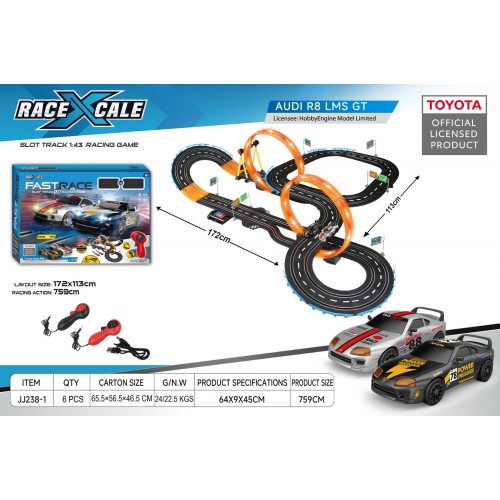 R/C TOYOTA Pretekárska dráha 1:43 - 172x113 cm