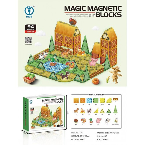 Sada magnetických blokov pre farmárov, 94 ks.