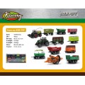 MEGA kovová sada traktor a kombajn + prívesy