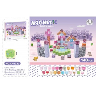 Sada magnetických kociek, magnetické kocky 140el.