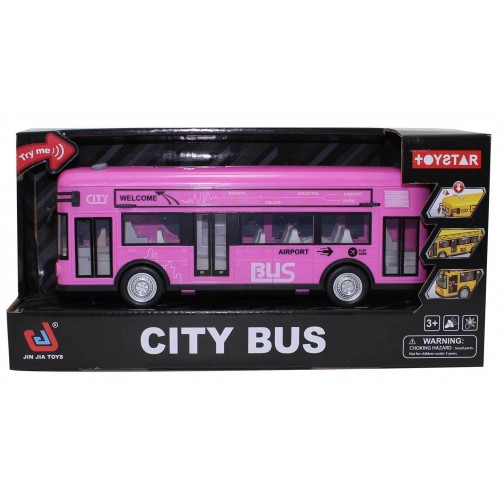 Ružový autobus so zvukom a svetlami