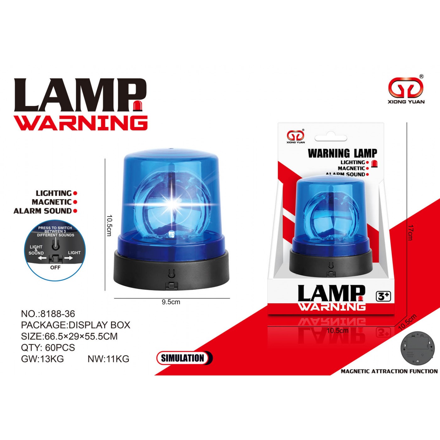 Kohút Vozidlová lampa modrá