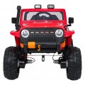 Červené vozidlo Jeep Monster