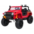Červené vozidlo Jeep Monster