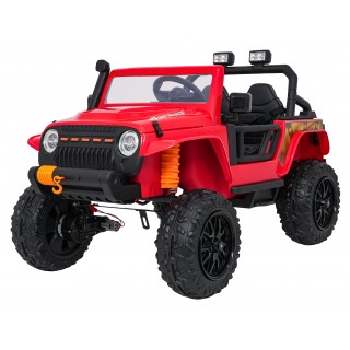 Červené vozidlo Jeep Monster