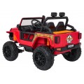 Červené vozidlo Jeep Monster
