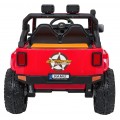 Červené vozidlo Jeep Monster