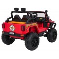 Červené vozidlo Jeep Monster