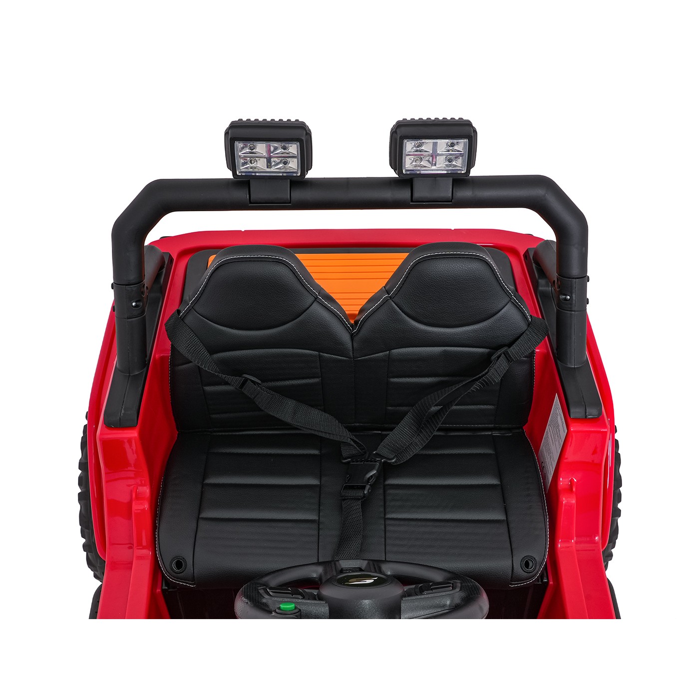 Červené vozidlo Jeep Monster