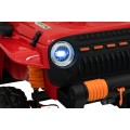 Červené vozidlo Jeep Monster