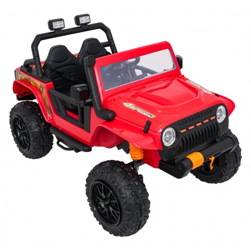 Červené vozidlo Jeep Monster