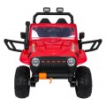 Červené vozidlo Jeep Monster