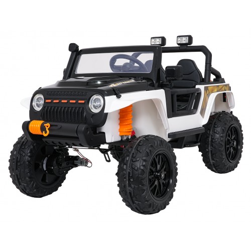 Biele vozidlo Jeep Monster
