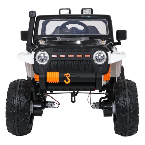 Biele vozidlo Jeep Monster