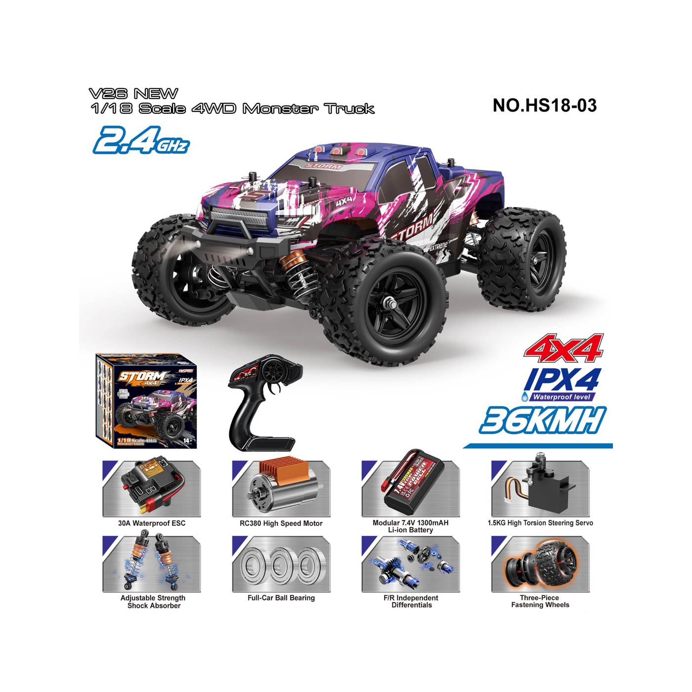 R/C 2,4 GHz auto STORM