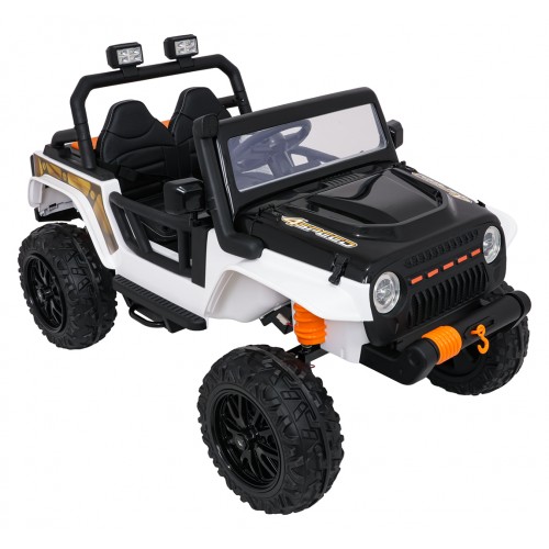 Biele vozidlo Jeep Monster