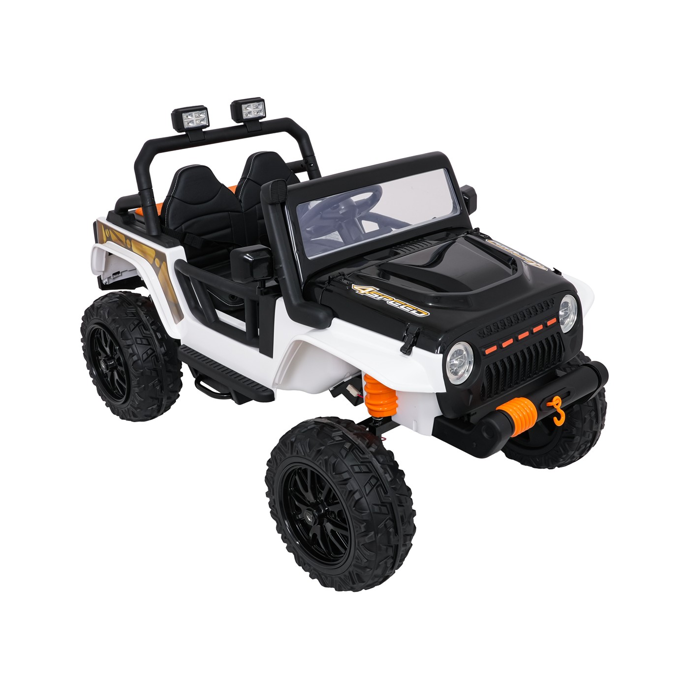Biele vozidlo Jeep Monster