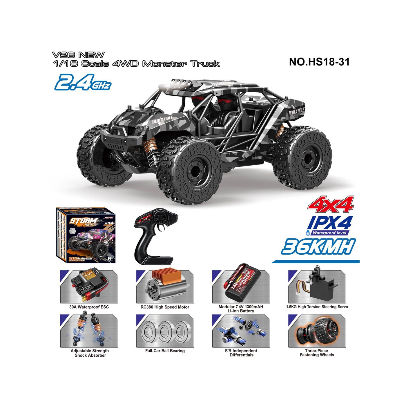 R/C 2.4GHz MONSTER auto