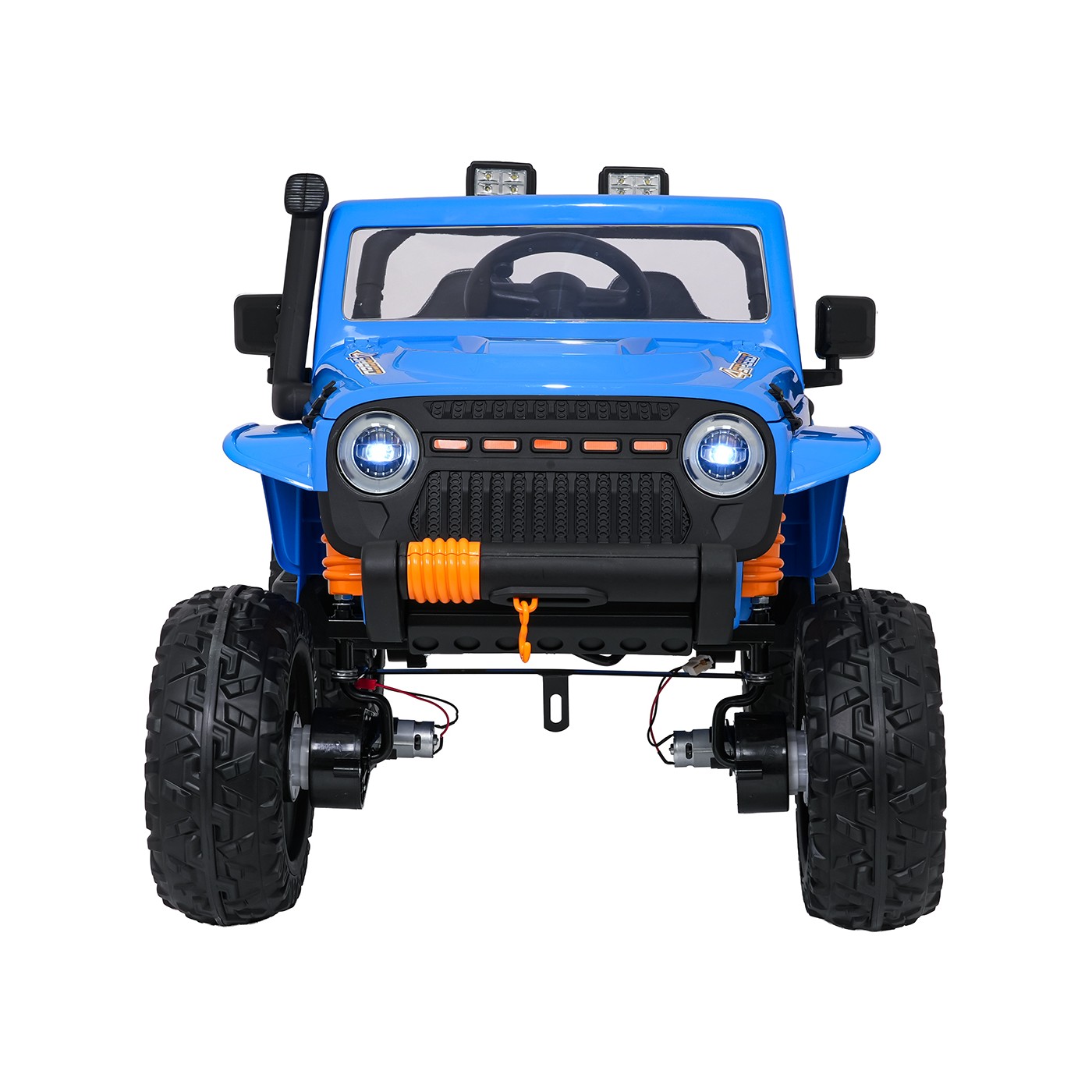 Modré vozidlo Jeep Monster