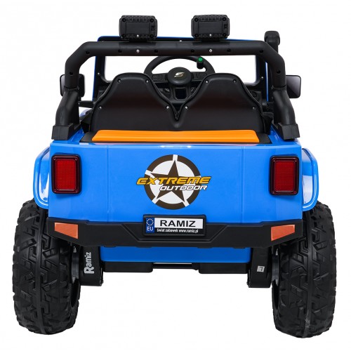 Modré vozidlo Jeep Monster