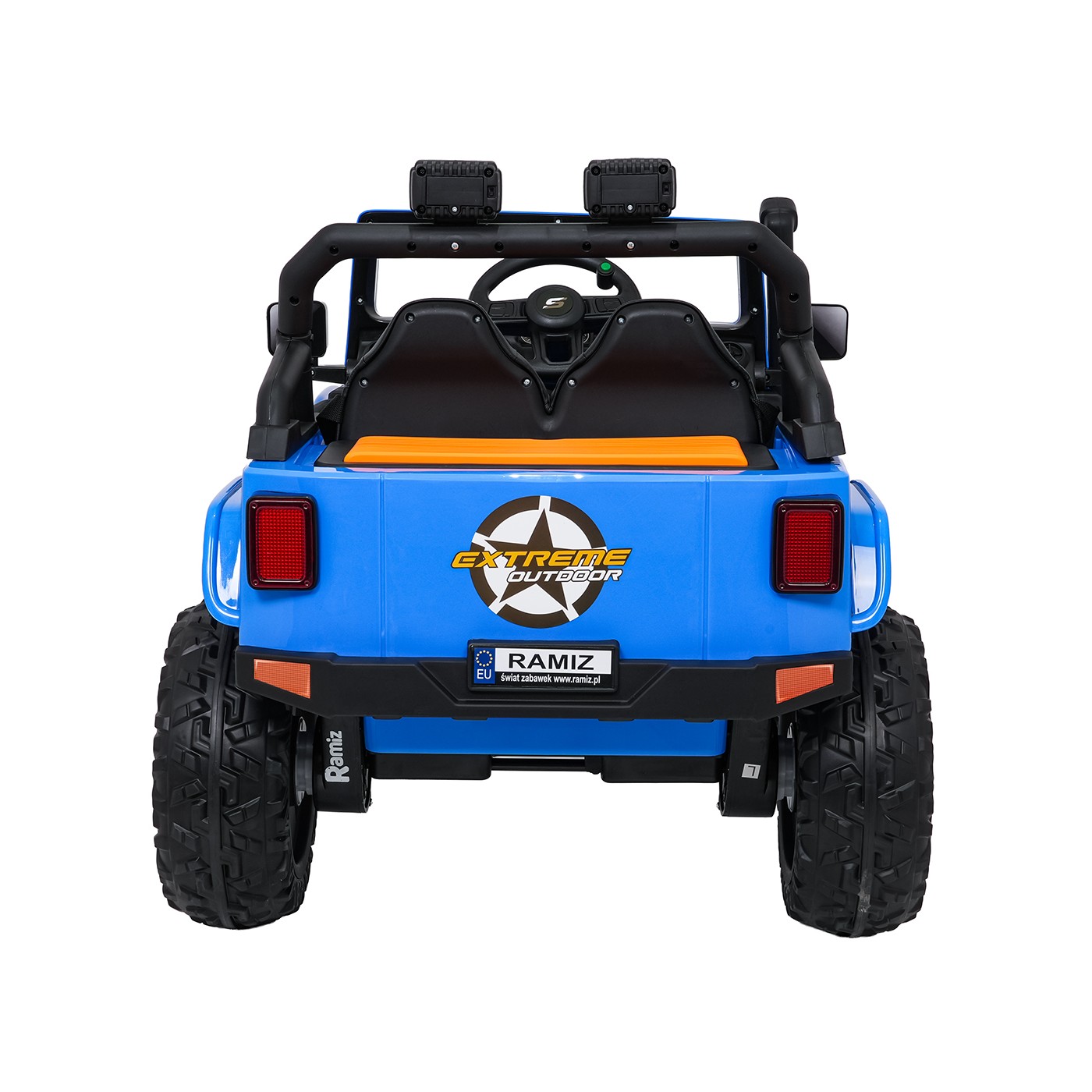 Modré vozidlo Jeep Monster