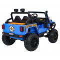 Modré vozidlo Jeep Monster