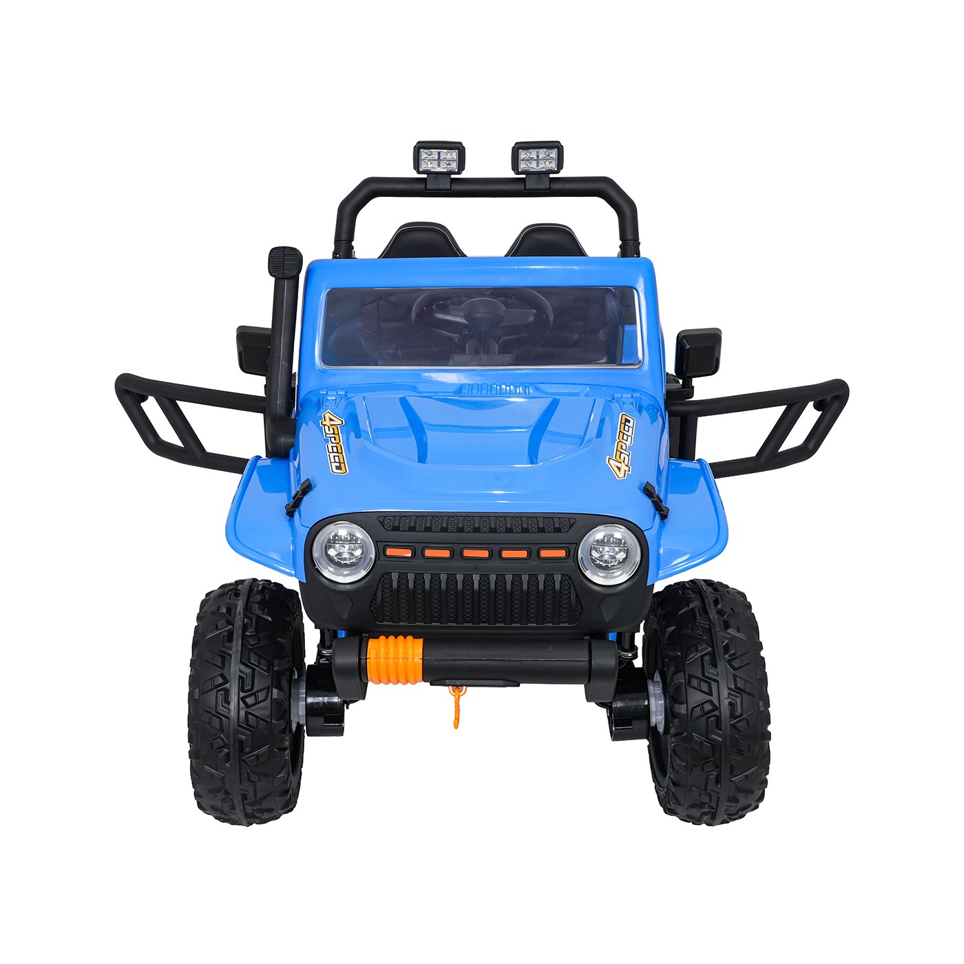 Modré vozidlo Jeep Monster