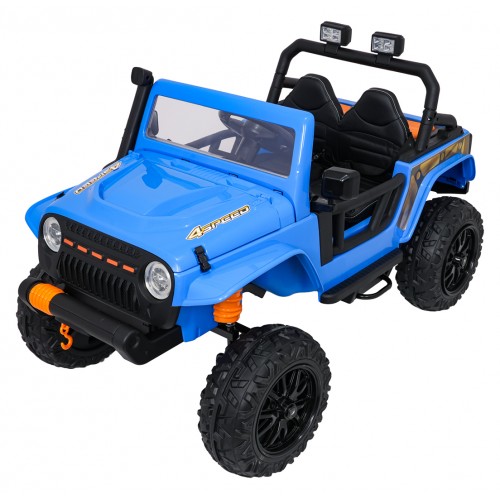 Modré vozidlo Jeep Monster