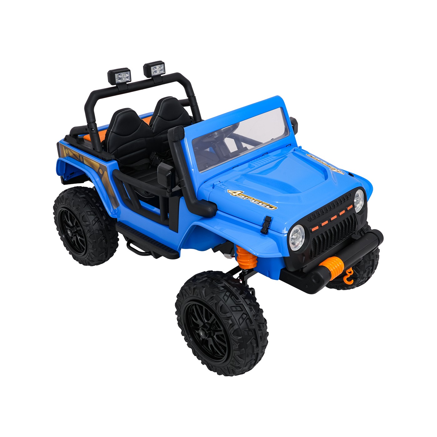 Modré vozidlo Jeep Monster