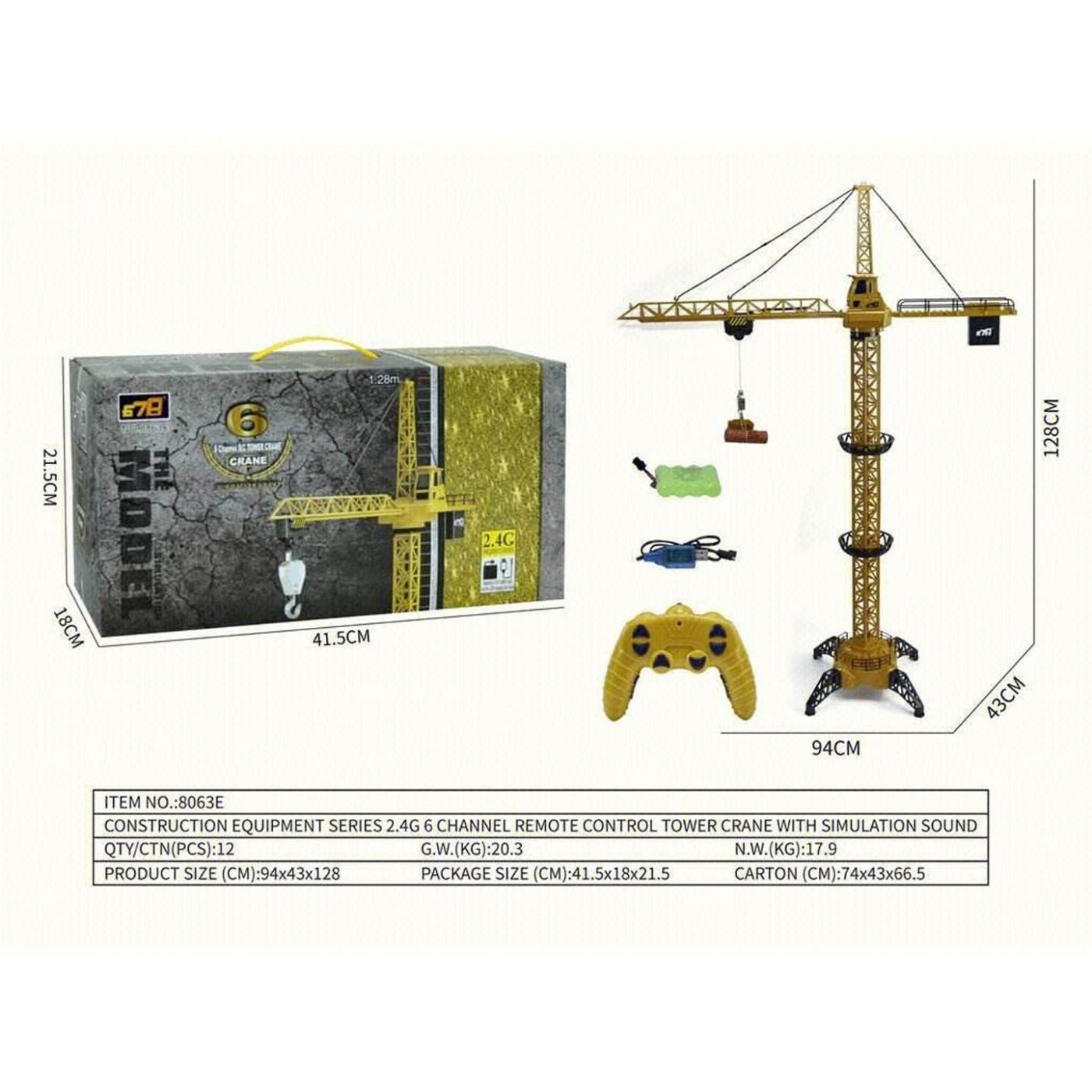 MEGA žeriav R/C 128cm