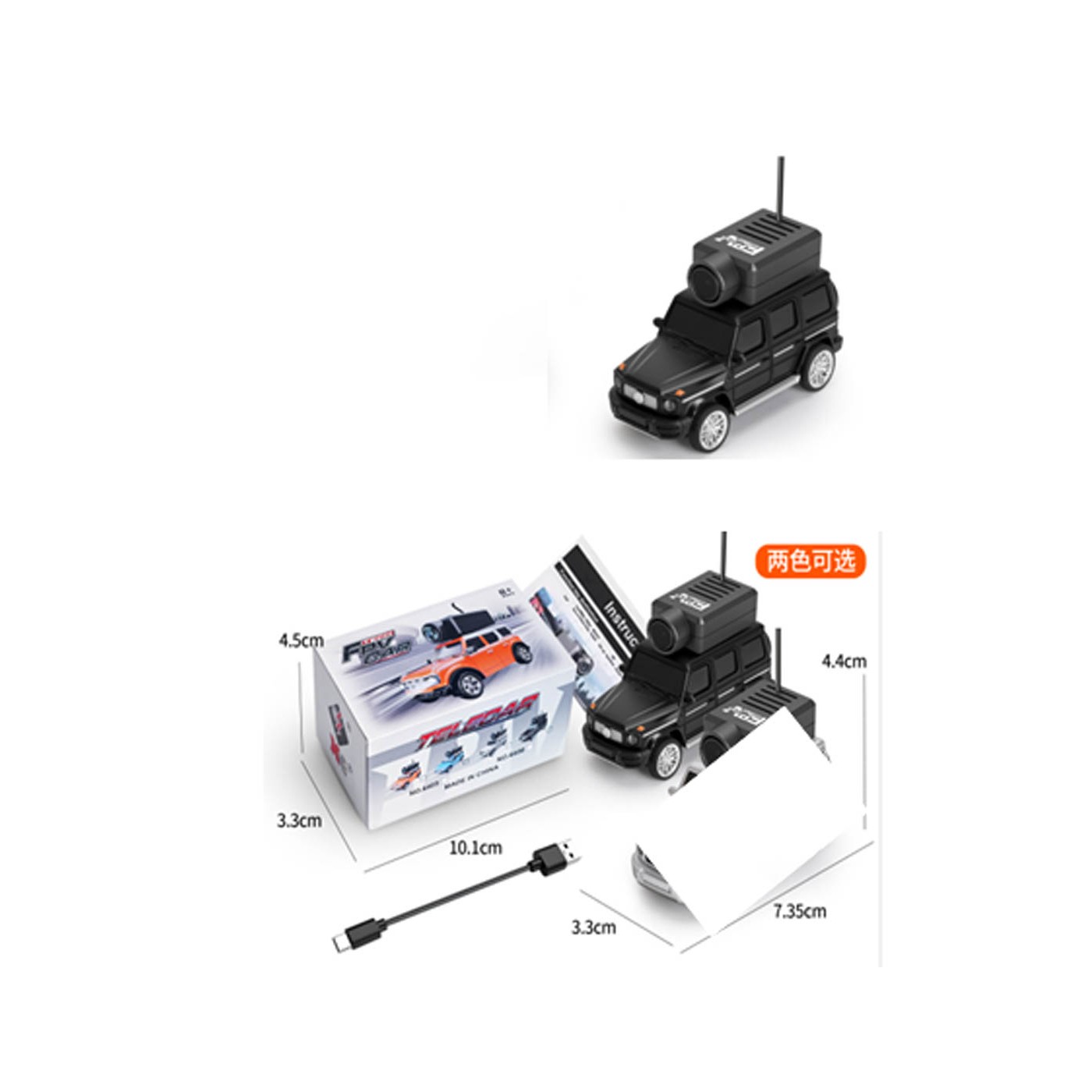 R/C auto s kamerou Čierna