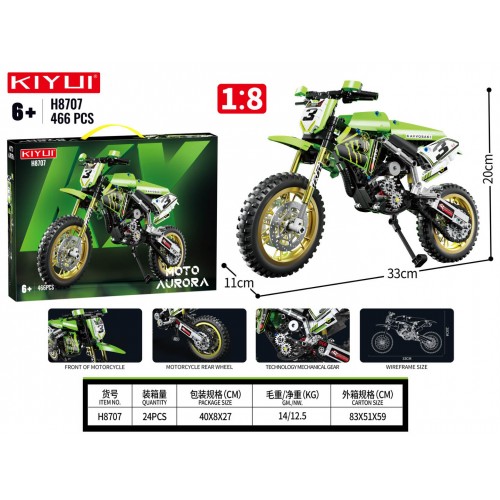 Sada kociek Motocykel zelený 466el.